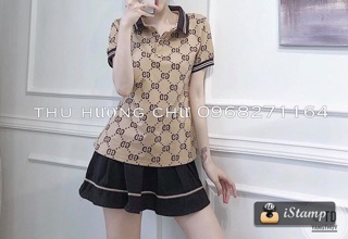 Sét áo phông có cổ phối chân váy