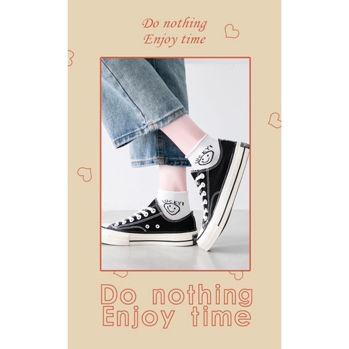 Tất nhún cổ ngắn dễ thương thoáng mát dành cho bạn nữ bạn gái phong cách Nhật Bản Hàn Quốc