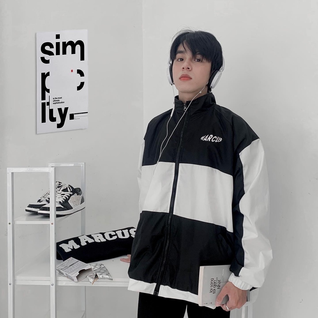 Áo khoác dù MARCUS jacket 2 lớp unisex - Áo khoác Ullzang Basic có form rộng XL - LP.STORE