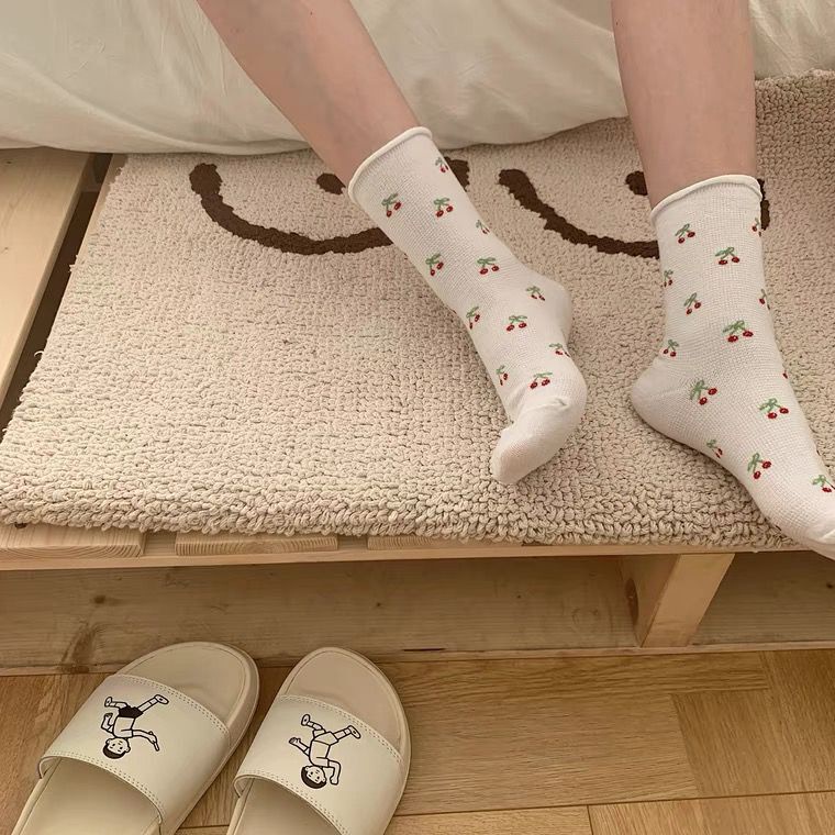 Tất Vớ cổ cao màu trắng trơn phong cách lolita Hàn Quốc vintage thời trang dành cho nữ