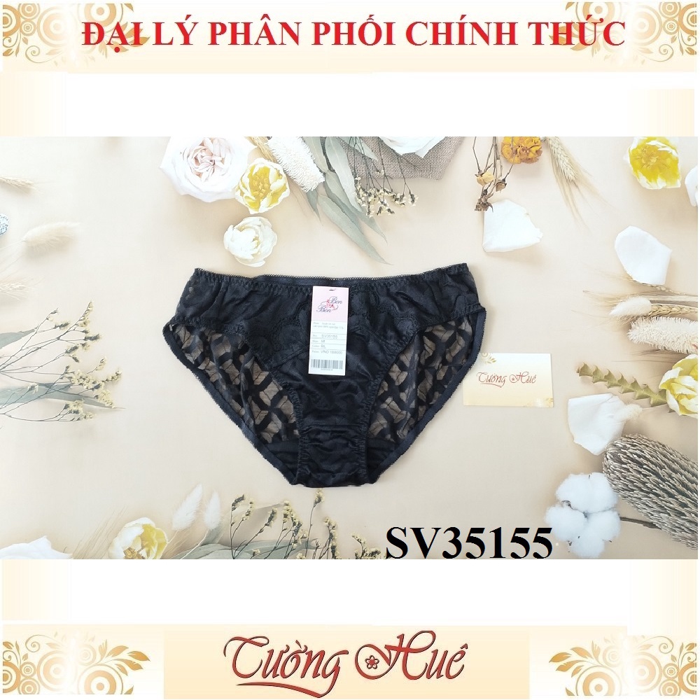 Quần lót nữ Bon Bon SV35155 ren thêu, lưng vừa.