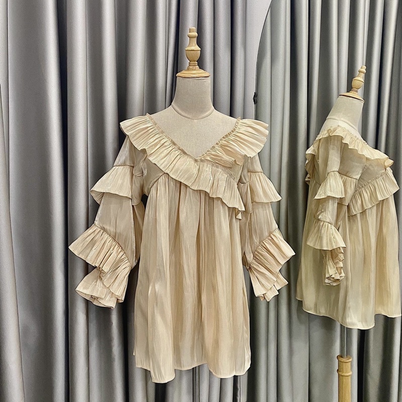 ĐẦM KIỂU BETTA DRESS tay phồng thiết kế bánh bèo sang chảnh thoải mái form suông chuẩn dễ mặc chất vải organza