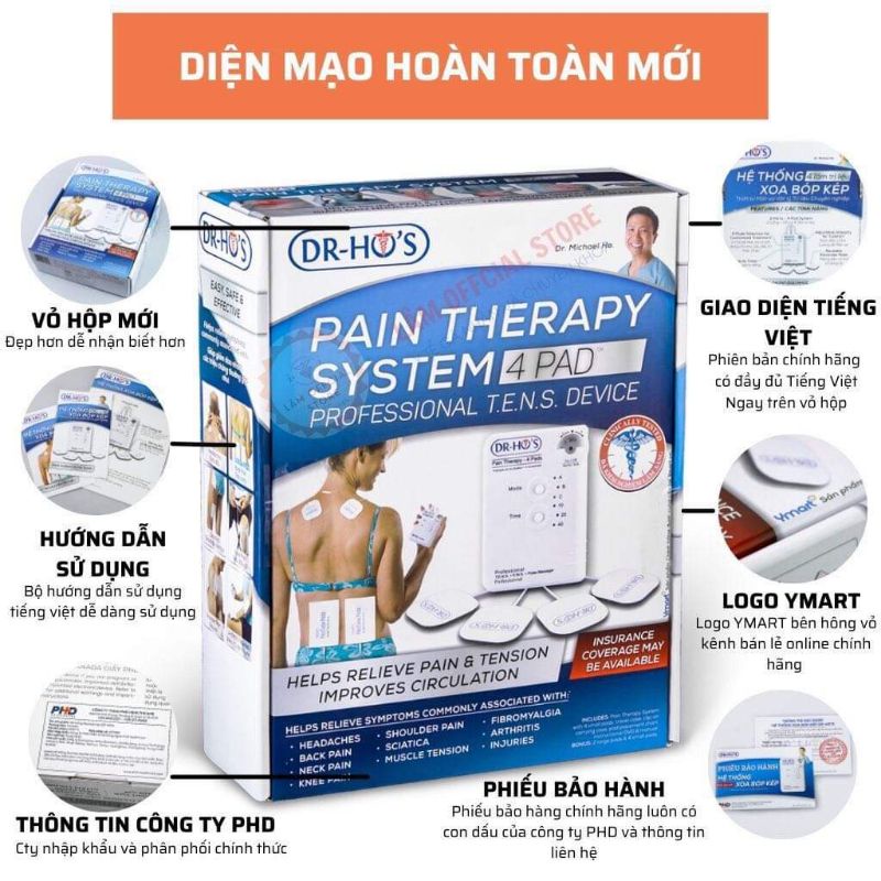 Máy massage xung điện trị liệu Dr Ho New 40 phút bh 12 tháng