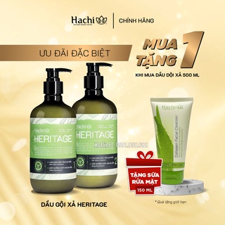 COMBO Dầu gội xả cao cấp HACHI VIETNAM ® Heritage 500g dành cho tóc dầu (xanh lá)