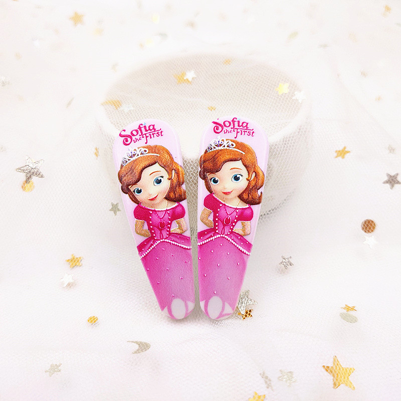 Ice và tuyết mới Qiyuan Princess Aisha BB Clip Sophia White Snow Baby Children Hairpin Beauty Fish Edge Hair Phụ kiện