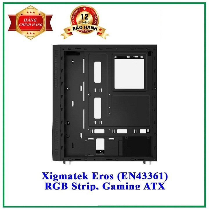 Vỏ máy tính Xigmatek EROS - ATX, Dải led RGB, Mặt hông kính cường lực - Hàng chính hãng