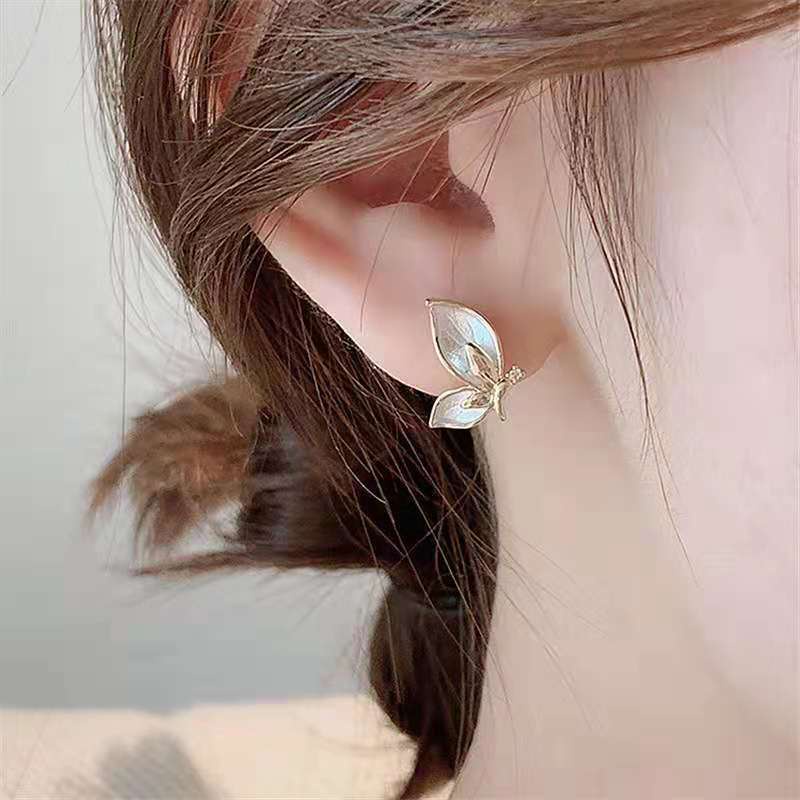 (MớI) Bông Tai Mạ BạC 925 HìNh BướM Xinh XắN