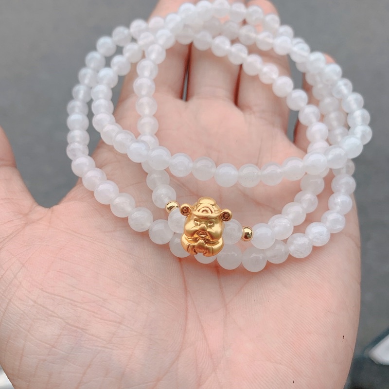 Chuỗi vòng tay 108 hạt mix charm Thần Tài tặng kèm hộp gấm