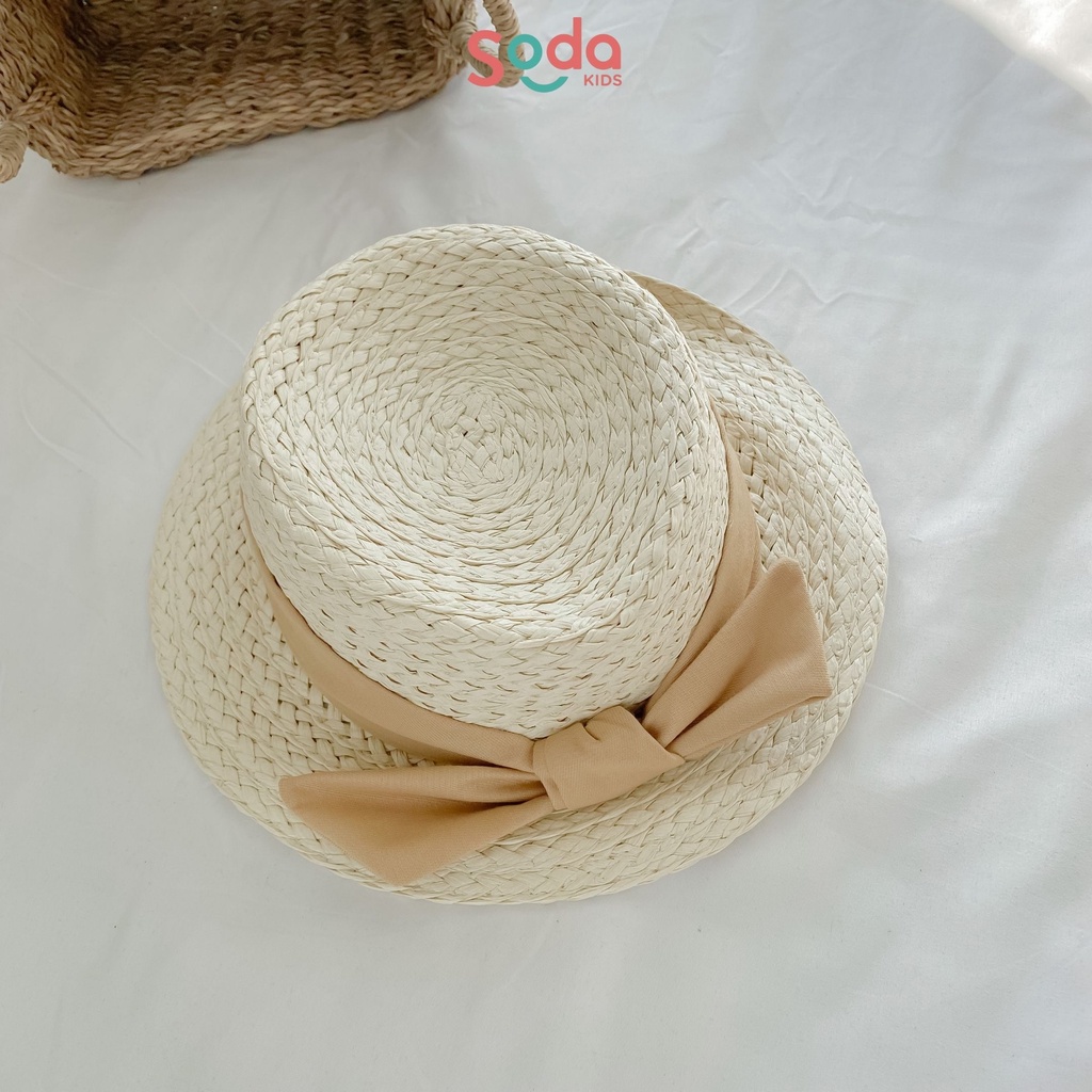 Mũ cói phớt buộc nơ 2 màu (Ảnh thật)