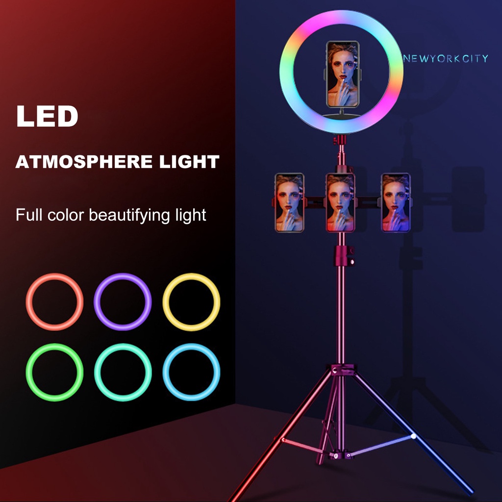 1 Set Vòng Đèn LED 26cm Cổng USB RGB Có Thể Thay Đổi Màu Sắc Theo Nhiệt Độ Dùng Chụp Ảnh