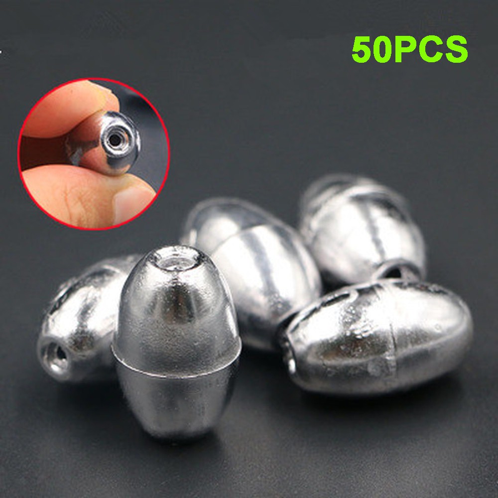 Hộp 50 Viên Chì Hình Oval 0.35-3g Hỗ Trợ Câu Cá