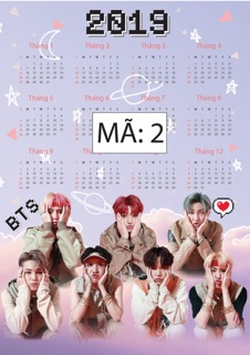 Lịch 2019 BTS (lịch dán tường)