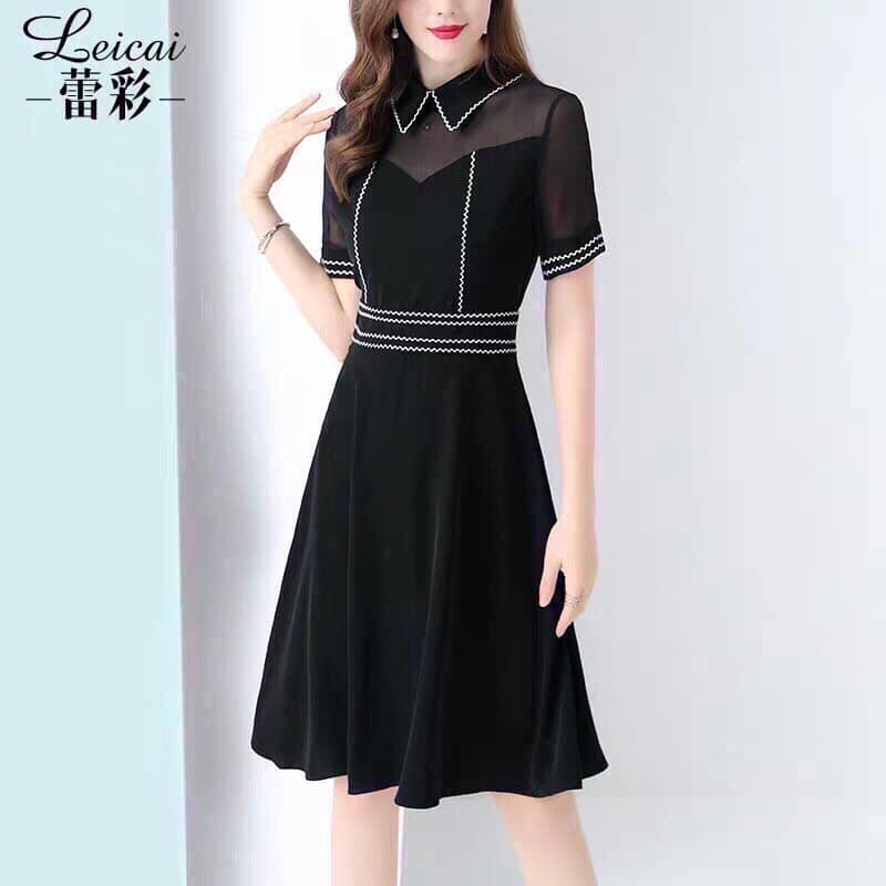 ĐẦM SUÔNG PHỐI TAY VOAN LƯỚI VIỀN TRẮNG