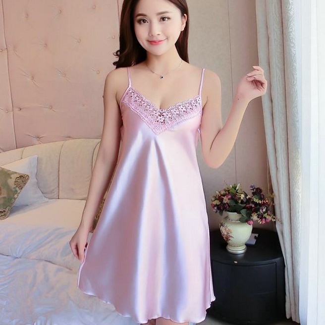 Váy ngủ hai dây sexy cổ ren hoa - VN65135 | BigBuy360 - bigbuy360.vn