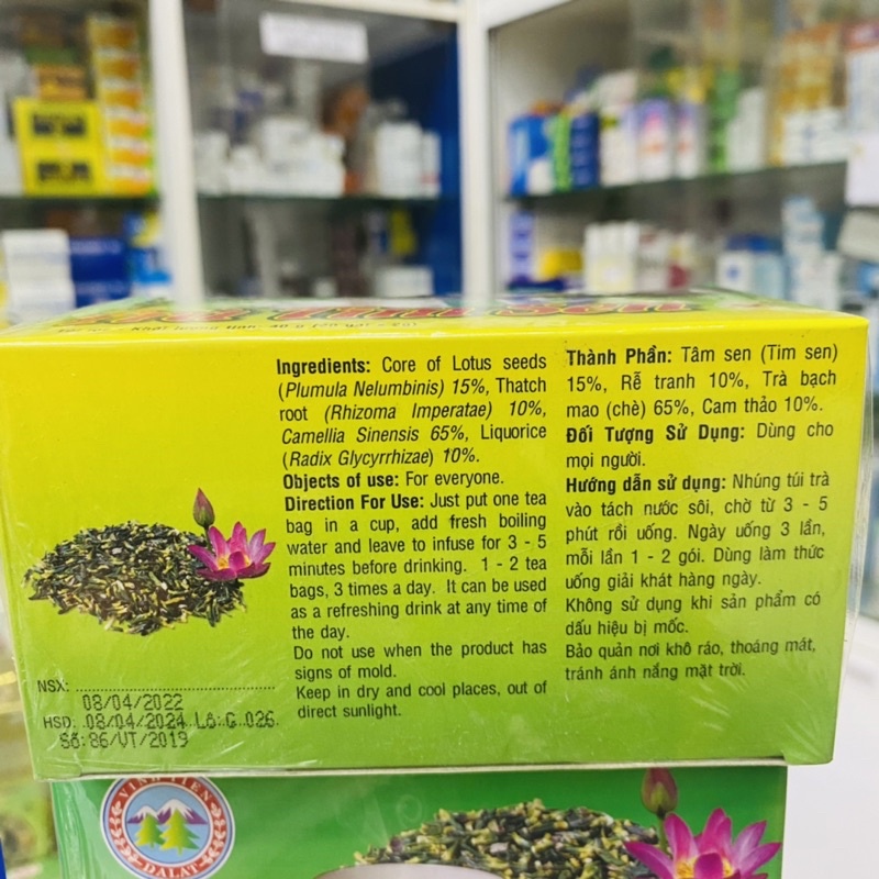 ✅ [Chính Hãng] Trà Tim Sen LOTUS TEA ( hộp 20 gói ) hàng công ty VĨNH TIẾN