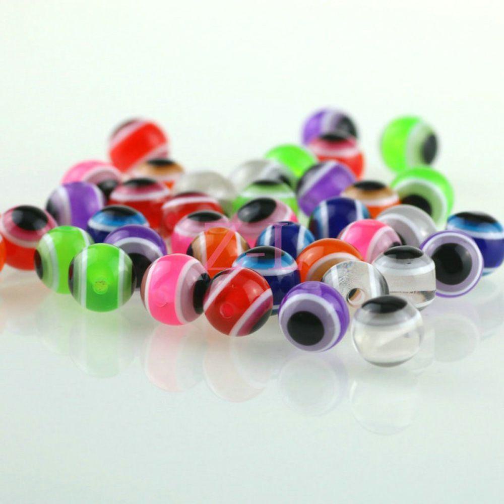 Set 100 Hạt Mắt Quỷ Tròn Bằng Nhựa Resin Làm Trang Sức Thời Trang DIY Cho Nữ