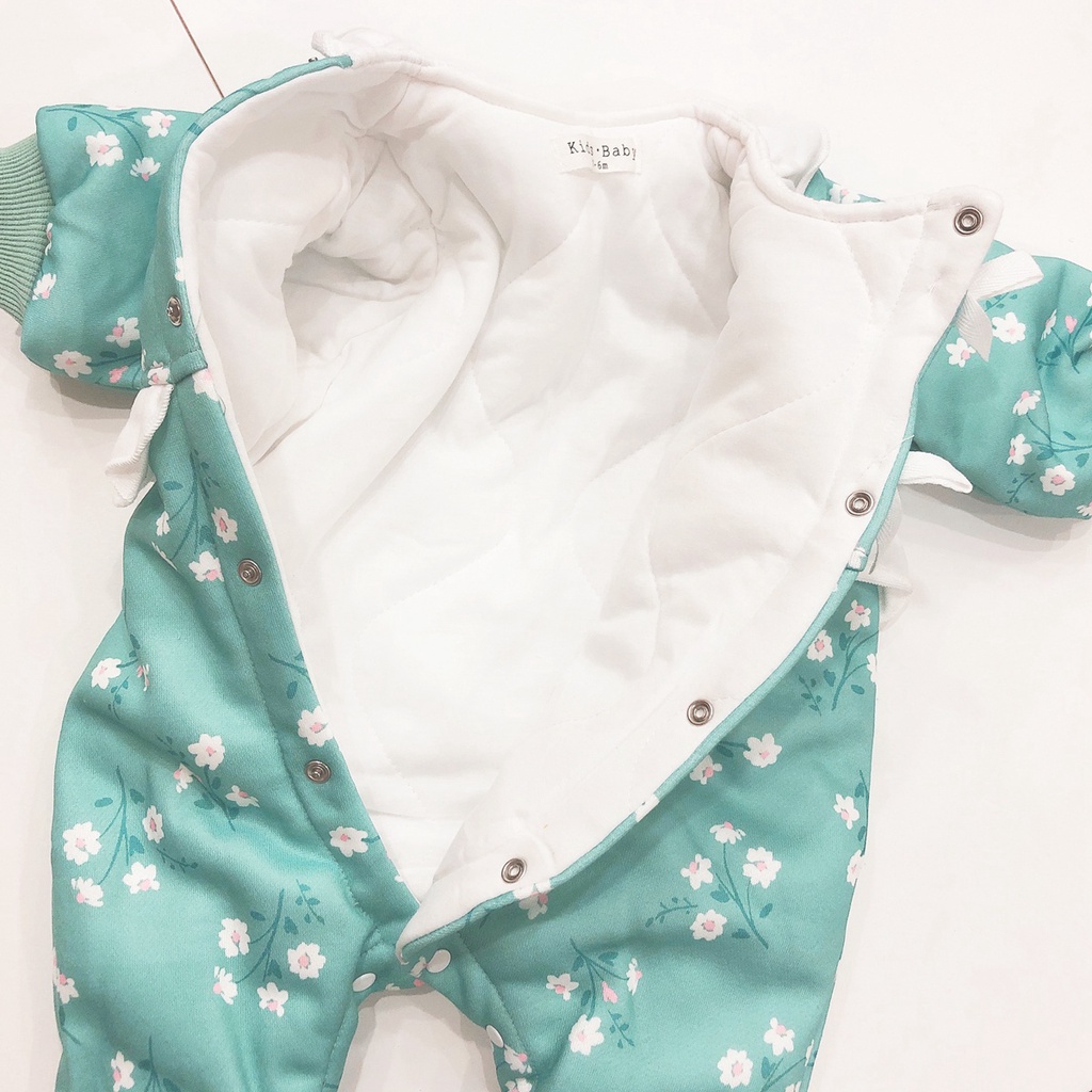 Áo liền quần Sanlutoz tay dài họa tiết hoa dễ thương thời trang mùa đông phong cách công chúa cho bé gái