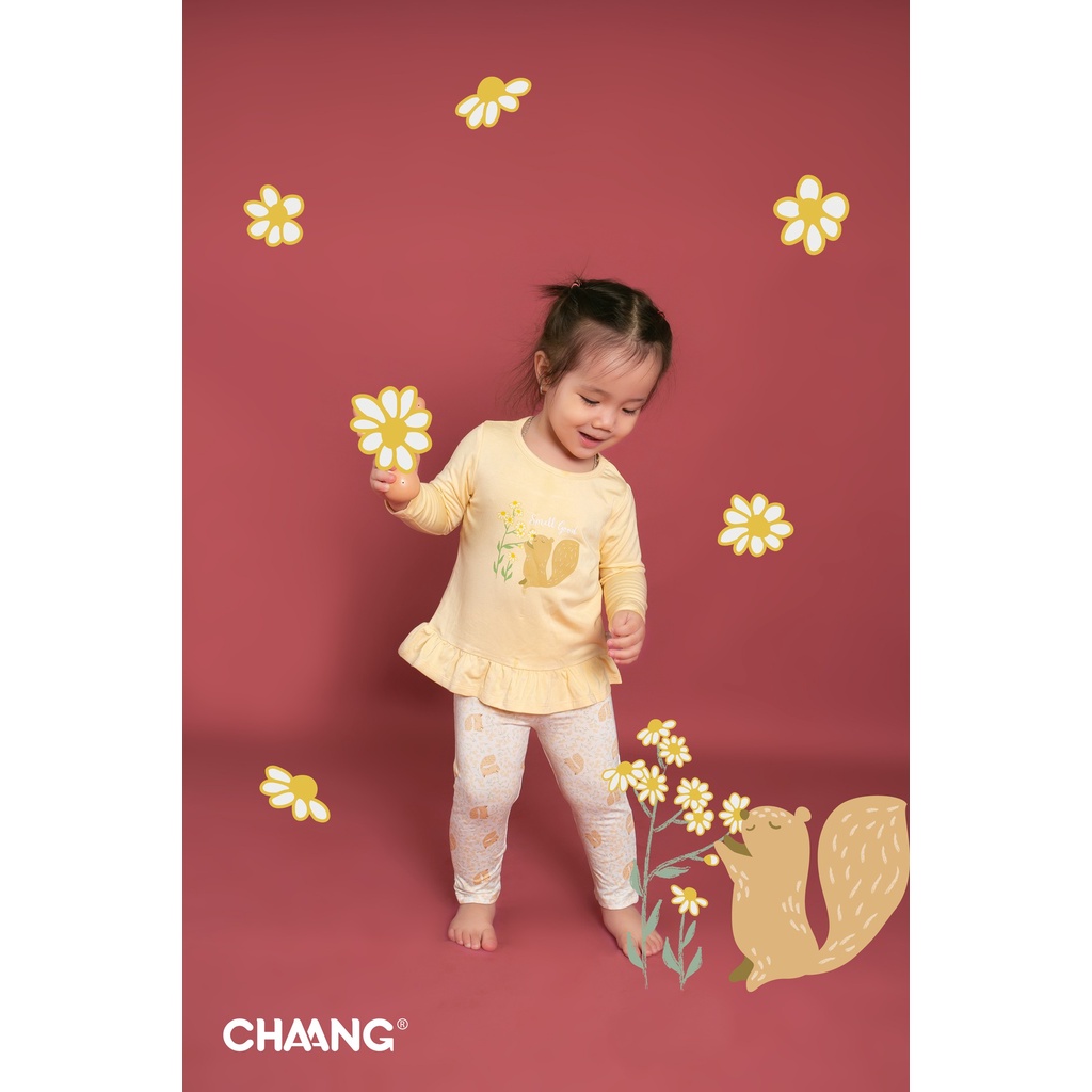 [CHÍNH HÃNG] Bộ dài tay cotton trẻ em mềm mại cao cấp họa tiết autumn park Chaang