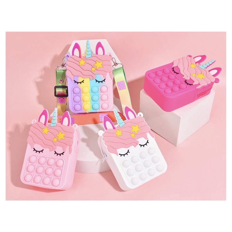 Túi chéo Pop it Unicorn loại đẹp dành cho các bé gái
