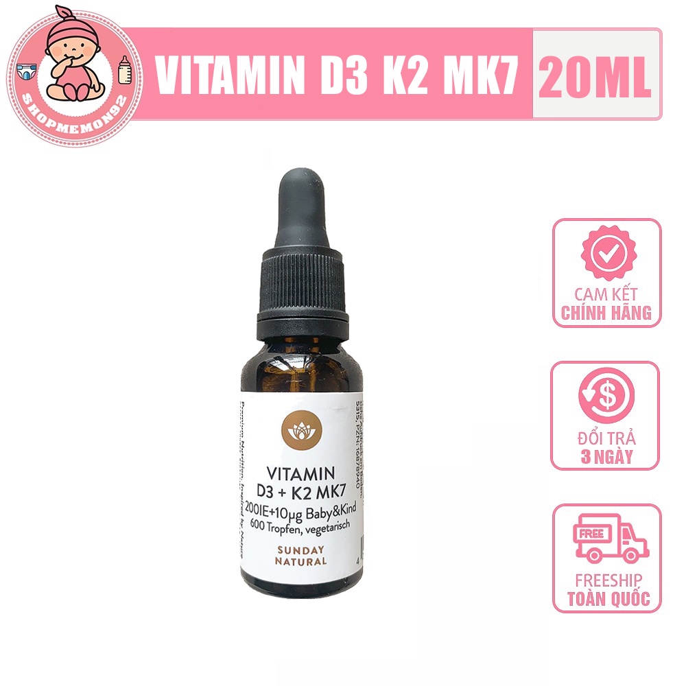 Vitamin cho bé D3 K2 MK7 Sunday Natural  giúp tăng chiều cao cho trẻ nhỏ