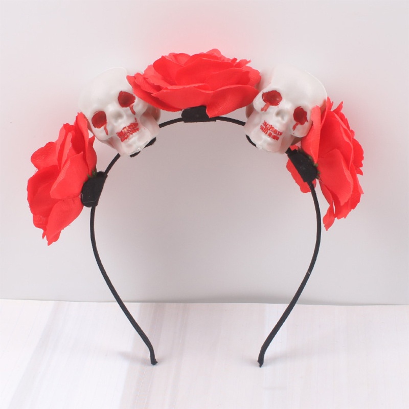 Băng Đô Hoa Hồng Và Đầu Lâu Phụ Kiện Chụp Ảnh Halloween