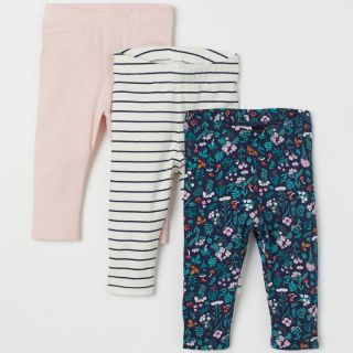 Set ba quần hồng, kẻ trắng, hoa nhí xanh H&M authentic 💯