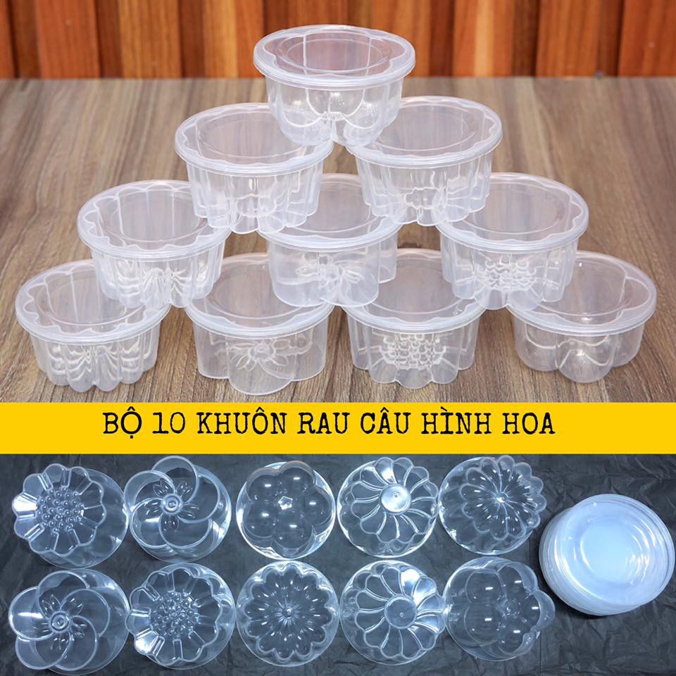 BỘ 10 KHUÔN LÀM RAU CÂU BÁNH FLAN 6CM CHỊU NHIỆT TRONG LÒ HẤP KÈM NẮP ĐẬY