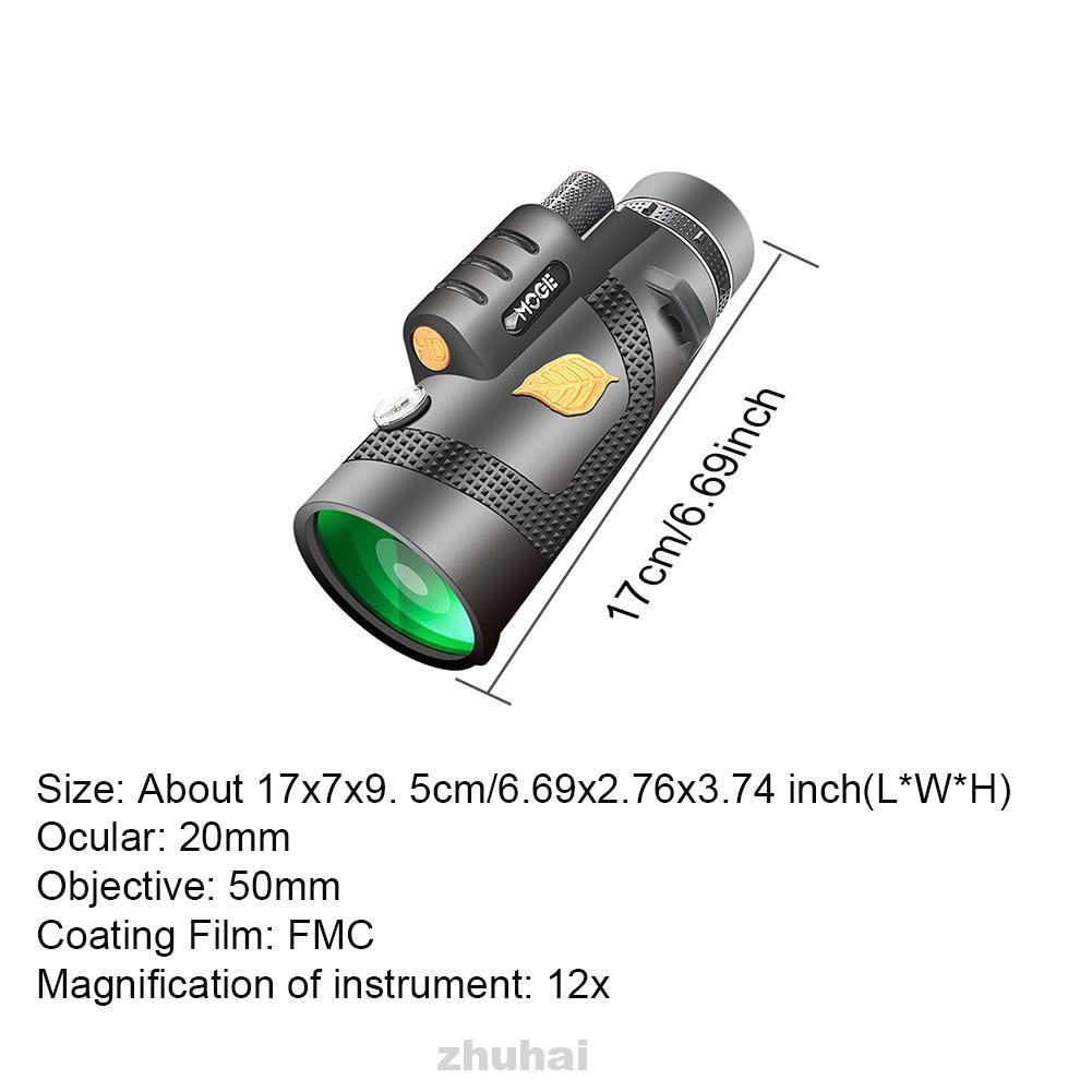 Ống Nhòm Một Mắt 12x50 Chống Nước Công Suất Cao Có Thể Điều Chỉnh Dùng Cho Các Hoạt Động Ngoài Trời