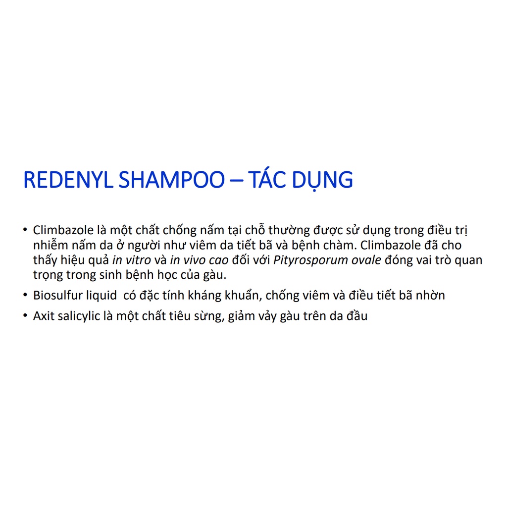 REDENYL - Dầu gội cho đầu tăng tiết bã nhờn, da dầu, nấm đầu, gàu, vảy nến, lang ben, rụng tóc 200ml