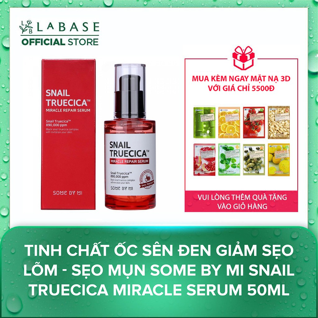 Tinh chất ốc sên đen giảm sẹo lõm - sẹo mụn Some By Mi Snail Truecica Miracle Serum 50ml