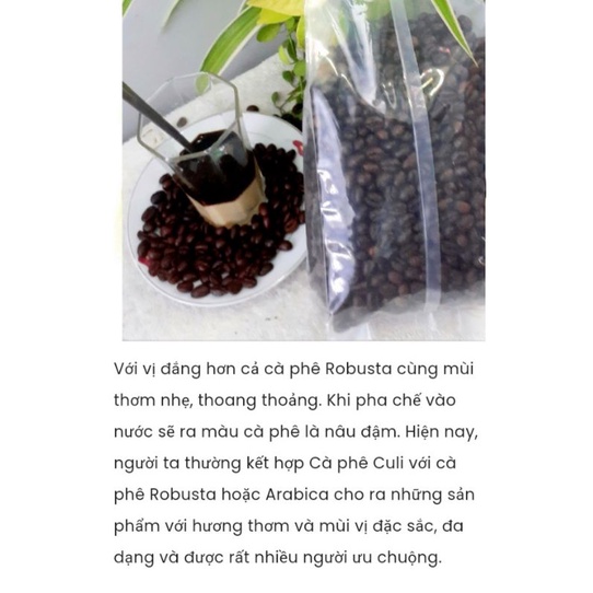 Cafe Culy 100% hạt rang mộc, rang máy, đạt tiêu chuẩn chất lượng, giá gốc tại xưởng, không qua trung gian.500gr/ 70k.