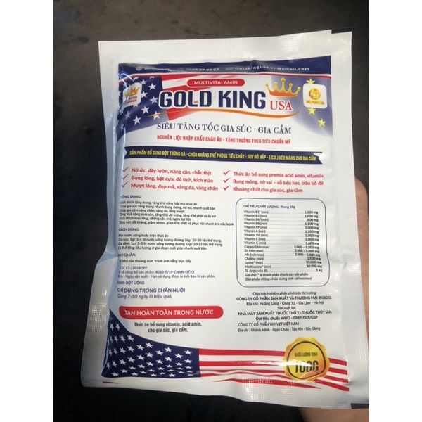 Gold king siêu tăng tốc gia súc gia cầm gói 100g
