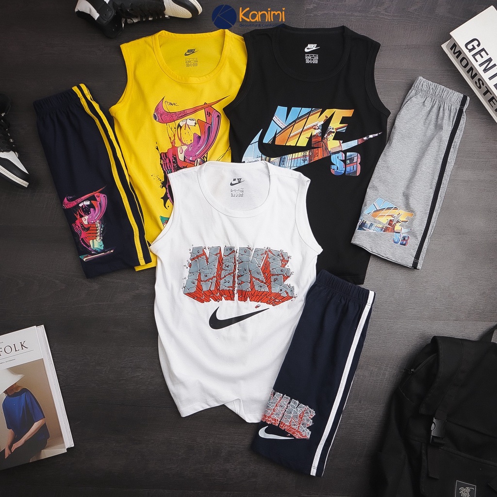 Đồ bộ bé trai NIKE xuất dư sát nách size đại cồ Dragon Kids