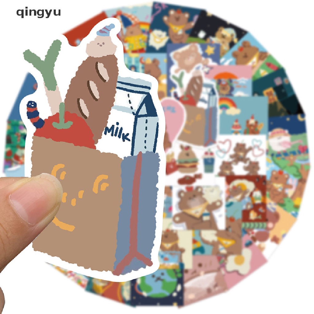 Bộ 40 Miếng Dán Họa Tiết Gấu Hoạt Hình Graffiti Trang Trí Xe Hơi / Guitar / Va Li / Laptop