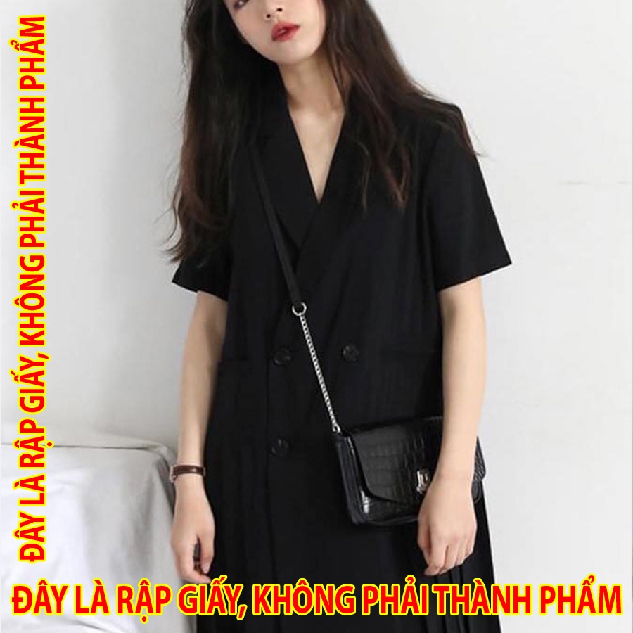 Rập Giấy WW060 - Đầm Blazer xếp ly