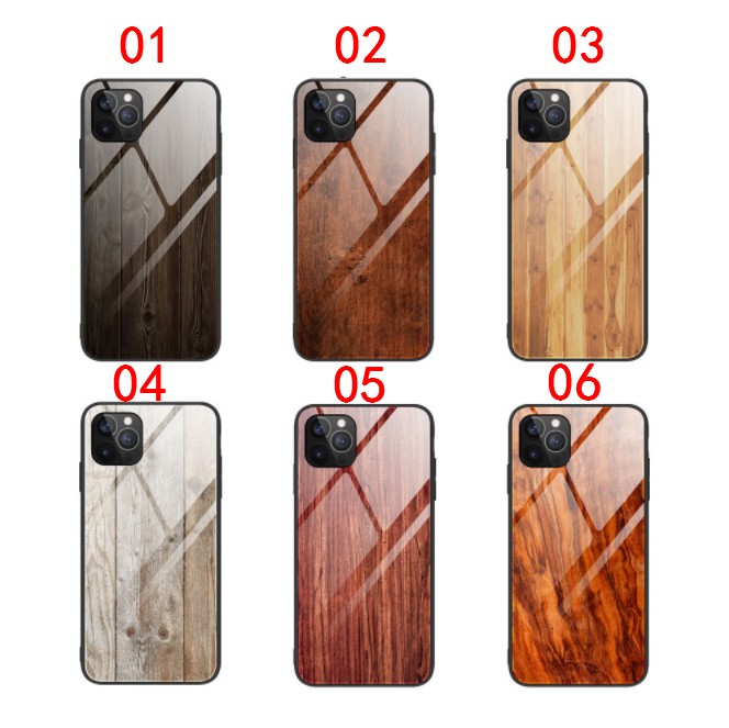 Ốp Lưng Mặt Kính Họa Tiết Vân Gỗ Thời Trang Cho Samsung Galaxy A10 A20 A30 A50S A30S A50 S9 S9 Plus Note 9 A70 A71