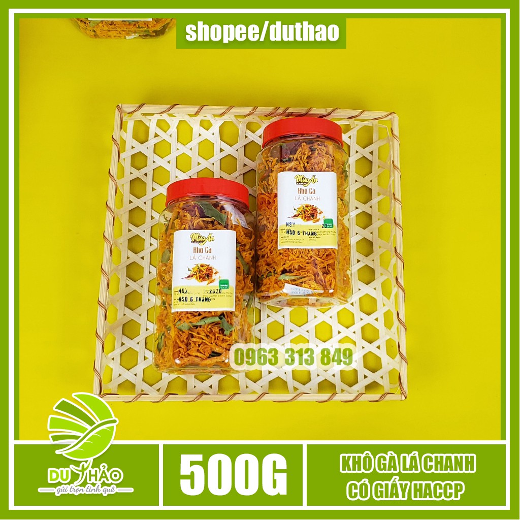 Khô gà lá chanh sấy cay nhẹ thơm ngon 250g, ăn vặt Sài Gòn