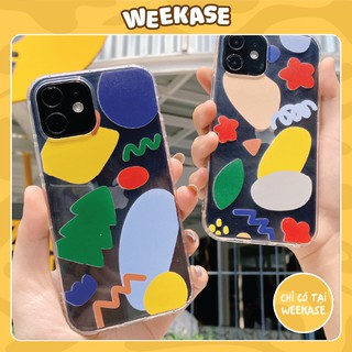 Ốp lưng iPhone trong suốt chống va đập Weekase in hình họa tiết nhiều màu, tất cả dòng máy