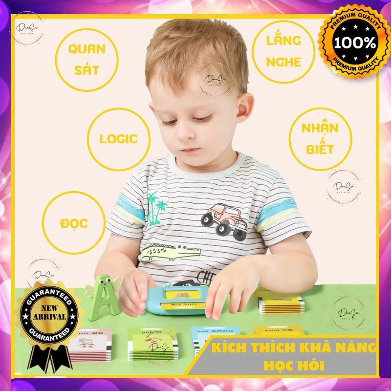 [FREESHIP] Máy Đọc Thẻ FlashCard Song Ngữ Anh Việt 112 Thẻ 224 Từ Vựng Máy Đọc Thẻ Thông Minh Anh Việt Cho Bé DUNSU.PK