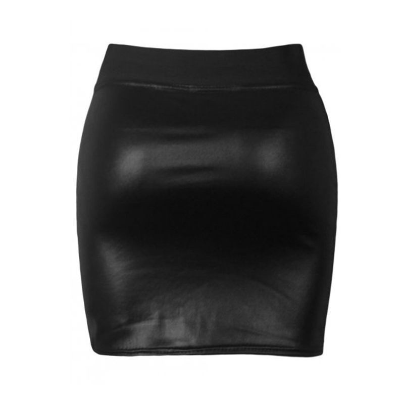 ☛☏❤Women Sexy Black PU Leather Pencil Bodycon High Waist Mini Skirt