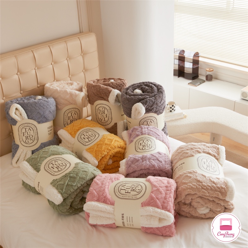 Chăn len lông cừu TAFURONG làm ấm nhanh, trọng lượng 2kg5 - Kích thước 2m x 2m3 mẫu mới nhất