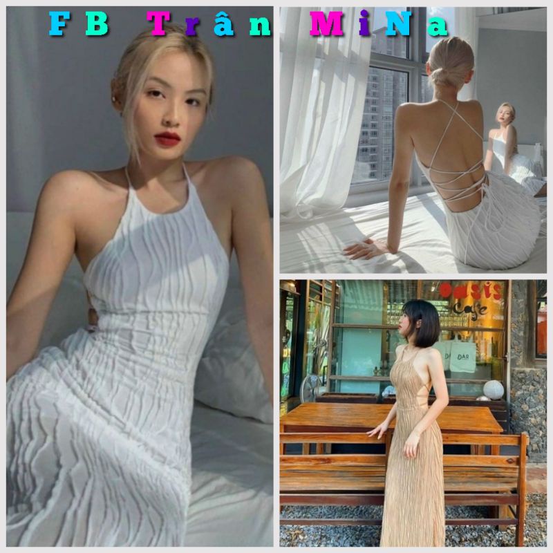 TỔNG HỢP MAXI CỔ YẾM ĐAN DÂY LƯNG VÀ HỞ LƯNG- HÀNG LOẠI 1