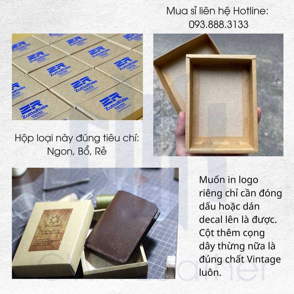 100 Hộp giấy kraft ví mini namecard vi đựng thẻ tự gấp - hộp quà tặng handmade