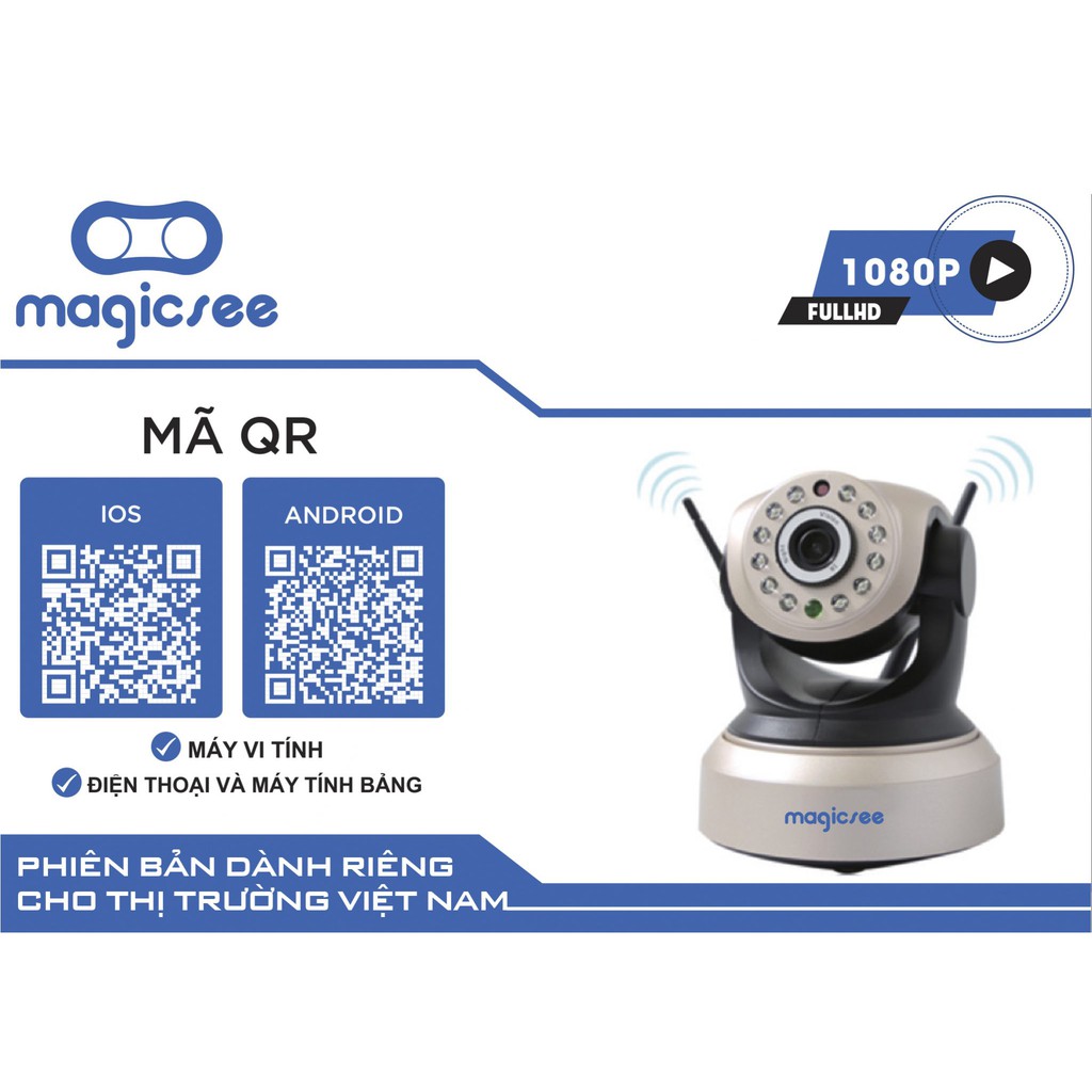 Camera giám sát Magicsee S8003 Plus Full HD, Tặng thẻ nhớ Samsung 32GB, Xoay 360 độ, hình ảnh siêu nét | BigBuy360 - bigbuy360.vn