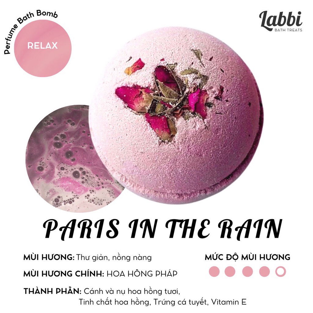 PARIS IN THE RAIN [Labbi] Bath bomb / Viên sủi bồn tắm / Bom tắm