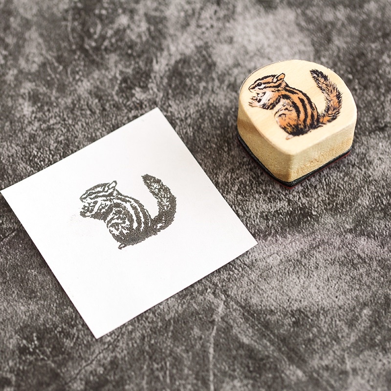 Stamp con dấu gỗ mini động vật SP001