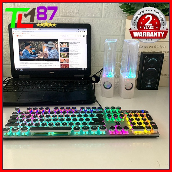 Bàn Phím Máy Vi Tính Laptop Chơi Game HP GK400Y LED 7 Màu RGB - Bàn phím Cơ Keyboard Gaming Có Dây
