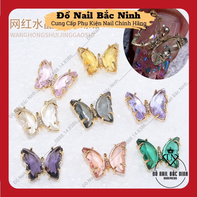 Charm Nail Bướm Đá Pha Lê Cao Cấp Trang Trí Móng Siêu Xinh