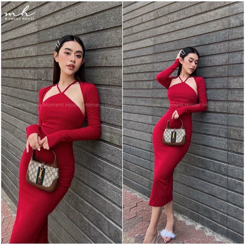Set 2 món body yếm, 2 màu đen, đỏ, size SM, chất thun co dãn mang siêu hack dáng