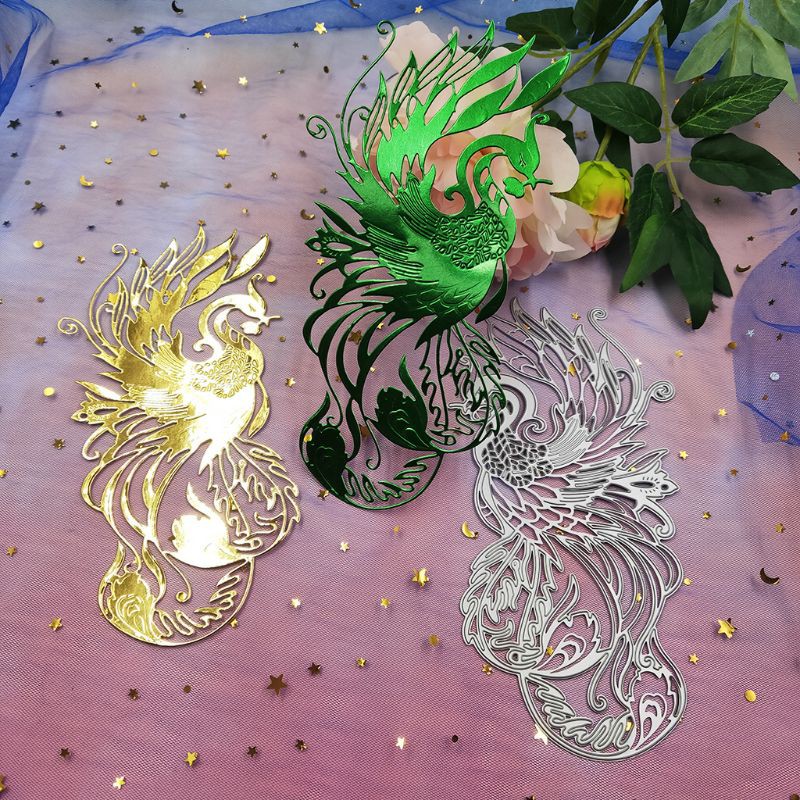 Khuôn cắt giấy kim loại tạo hình chim phượng hoàng xinh xắn chất lượng cao
